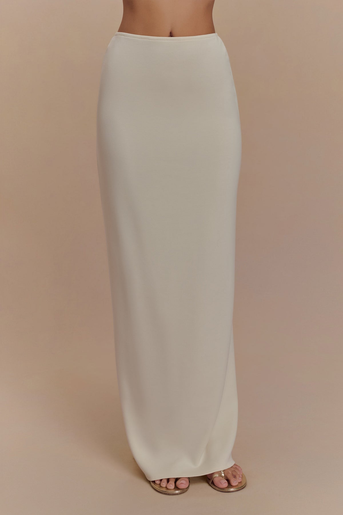 Eris Scuba Jersey Maxi Etek - Fildişi