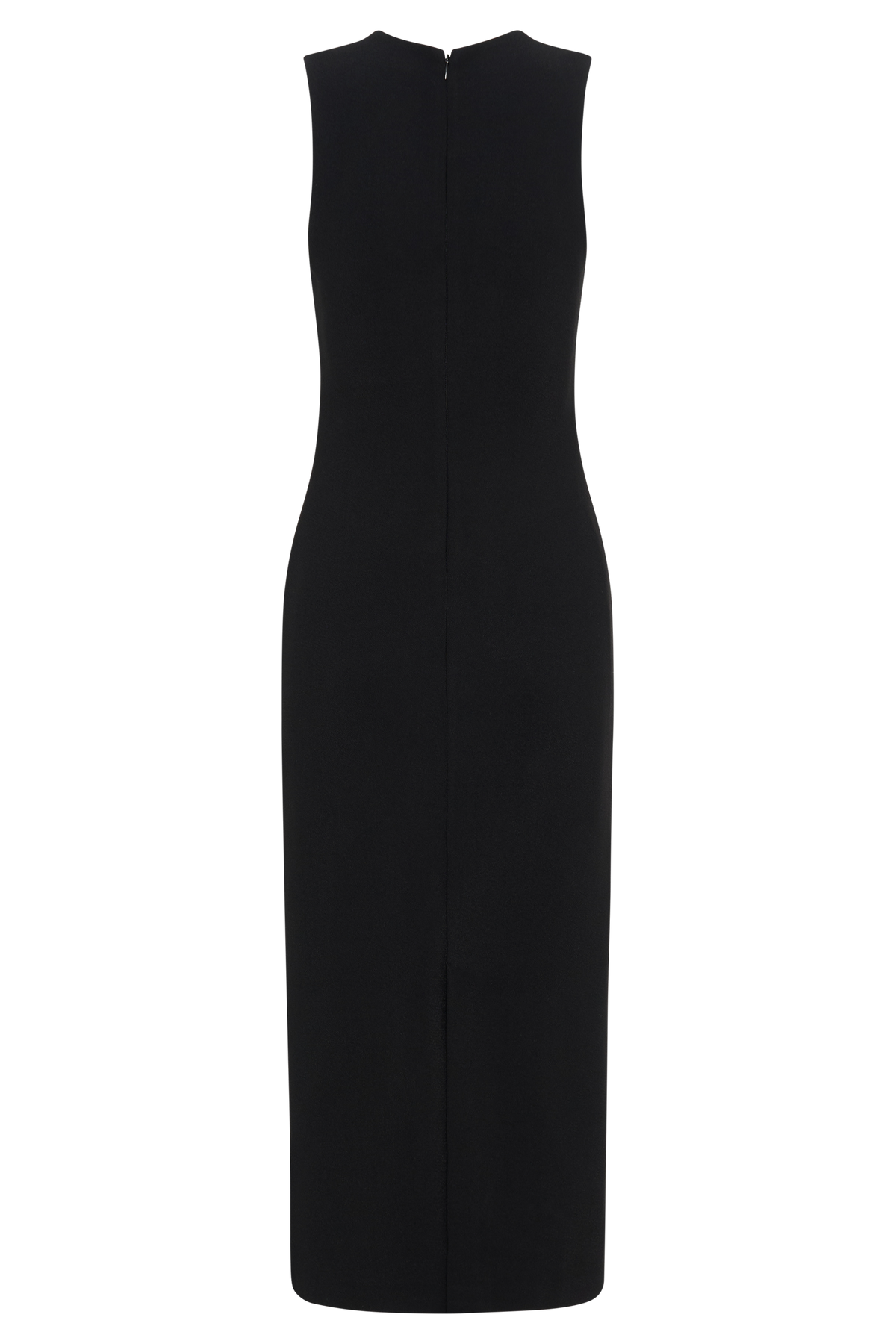 Frida Krep Midi Elbise - Siyah