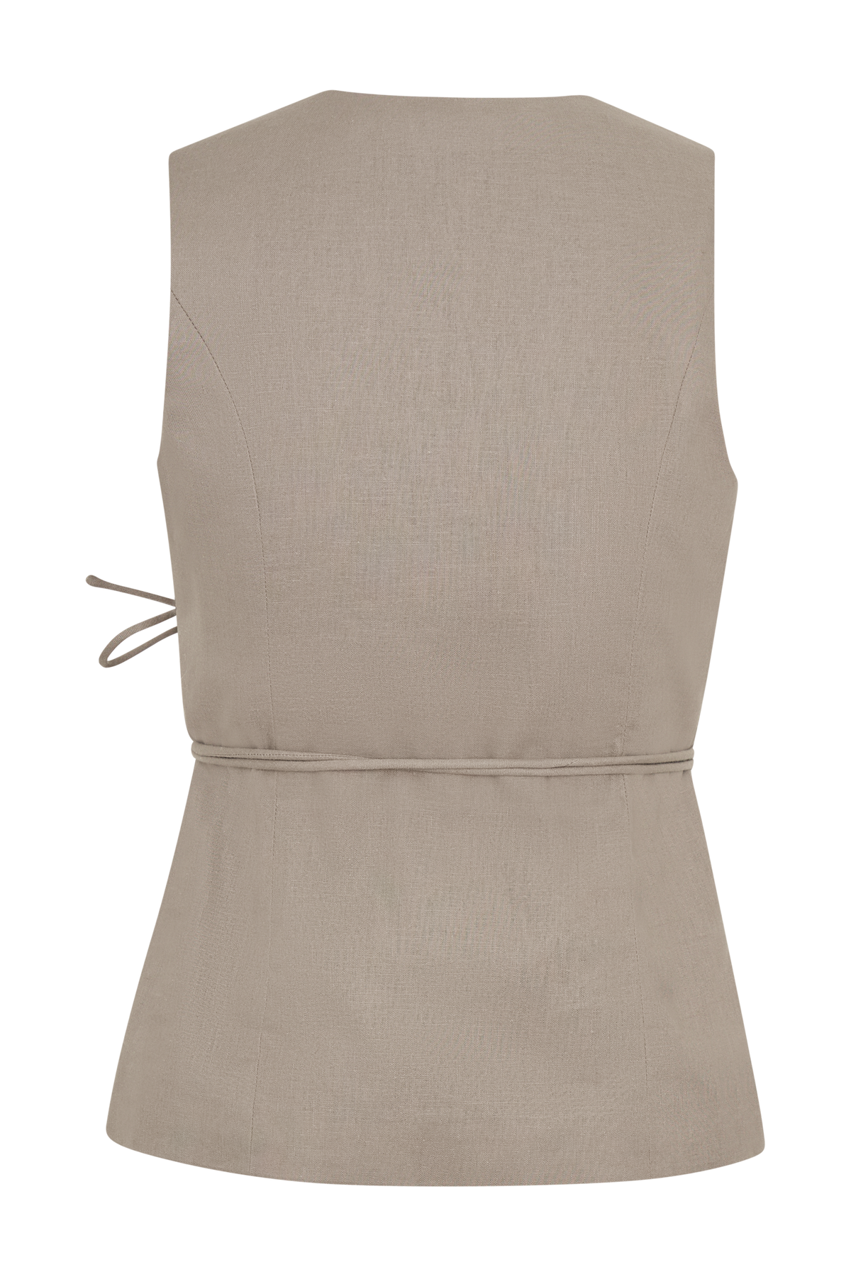 Brandi Keten Kolsuz Anvelop Üst - Pebble