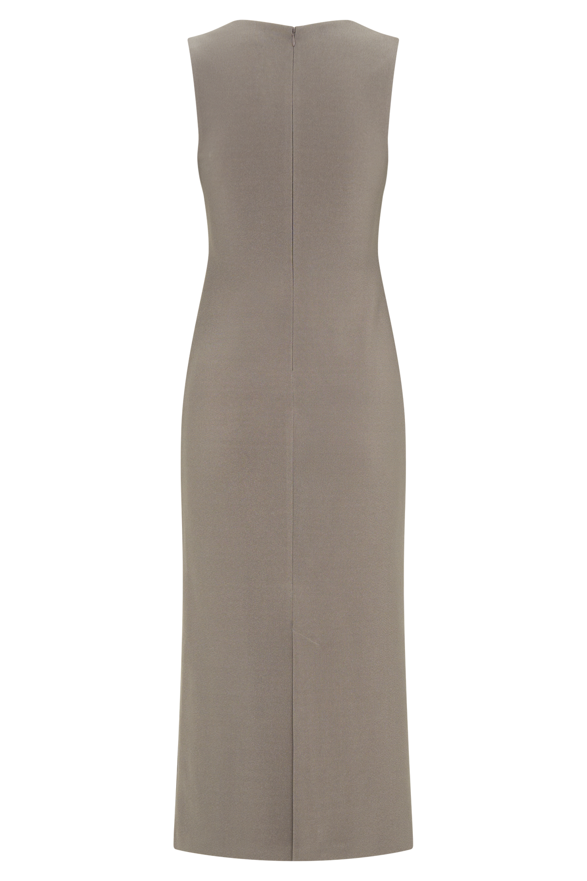 Frida Krep Midi Elbise - Füme