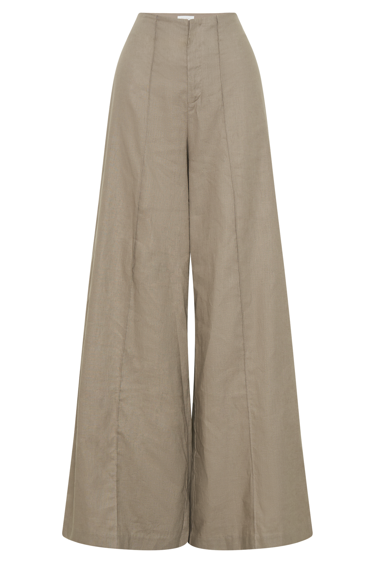 Brandi Keten Düz Paça Pantolon - Çakıl Taşı