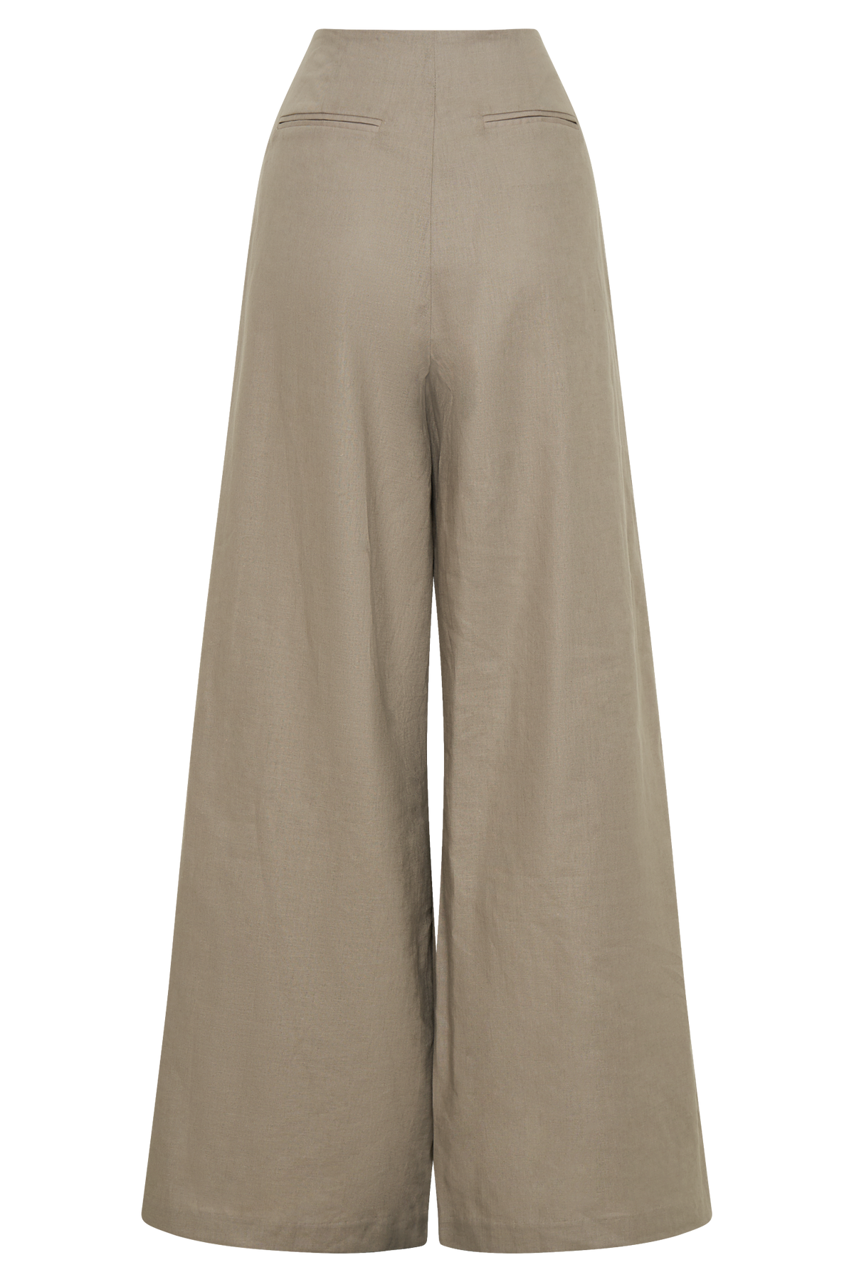 Brandi Keten Düz Paça Pantolon - Çakıl Taşı