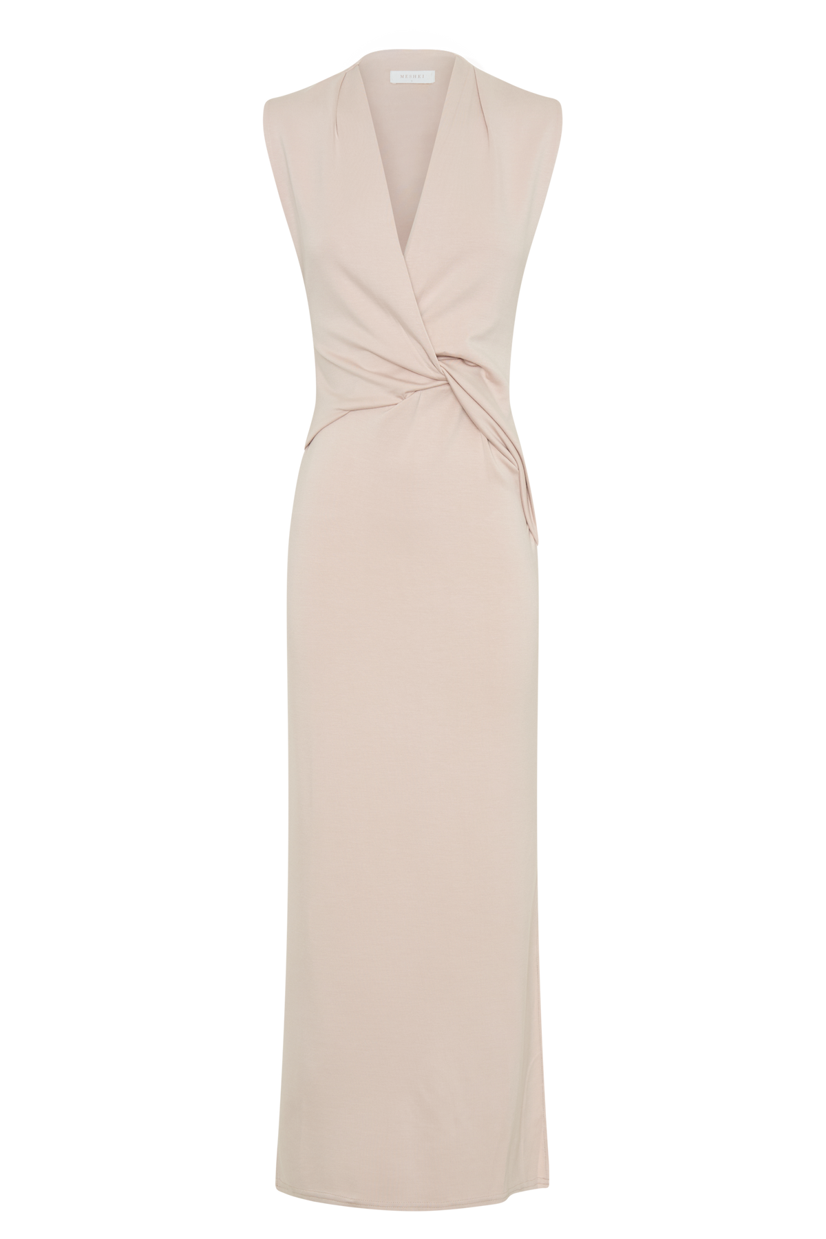 Lorelei Krep Twist Midi Elbise - Taupe