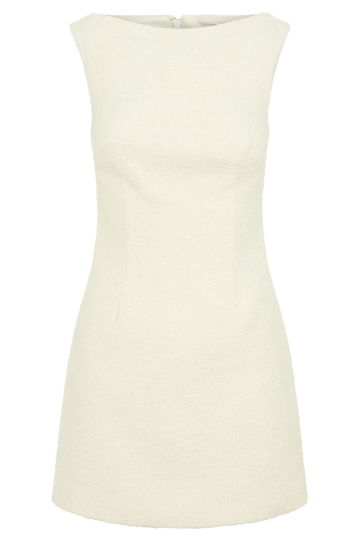 Angela Dokulu Buklet Mini Elbise - Fildişi