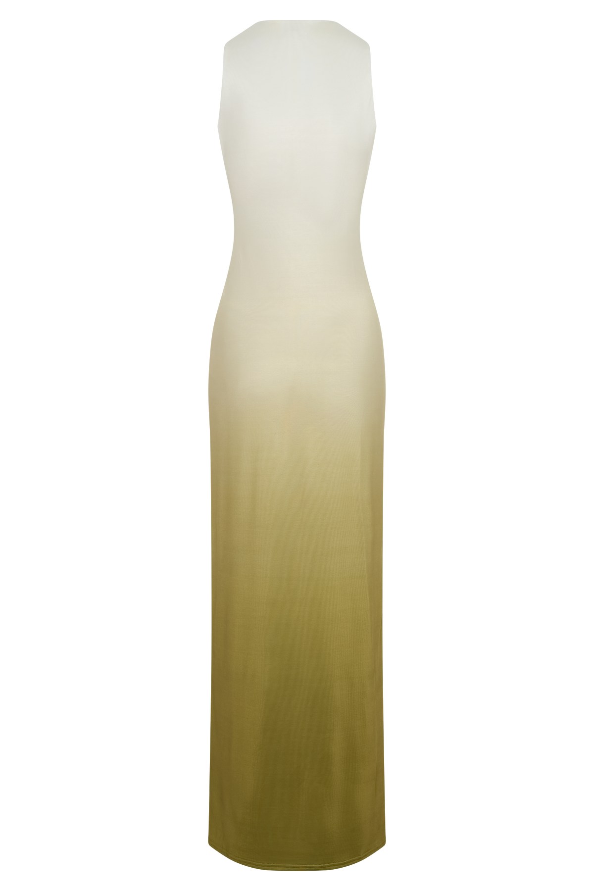 Stella Drapeli Dar Maxi Elbise - Ombre Vintage Zeytin