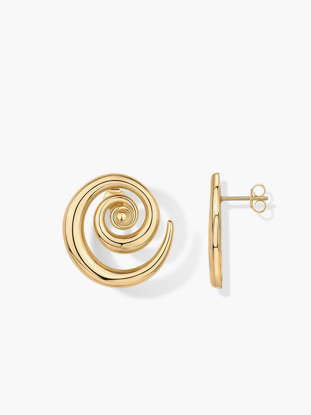 Altın Girdap Küpeler Geometrik Desen Metal Alaşım