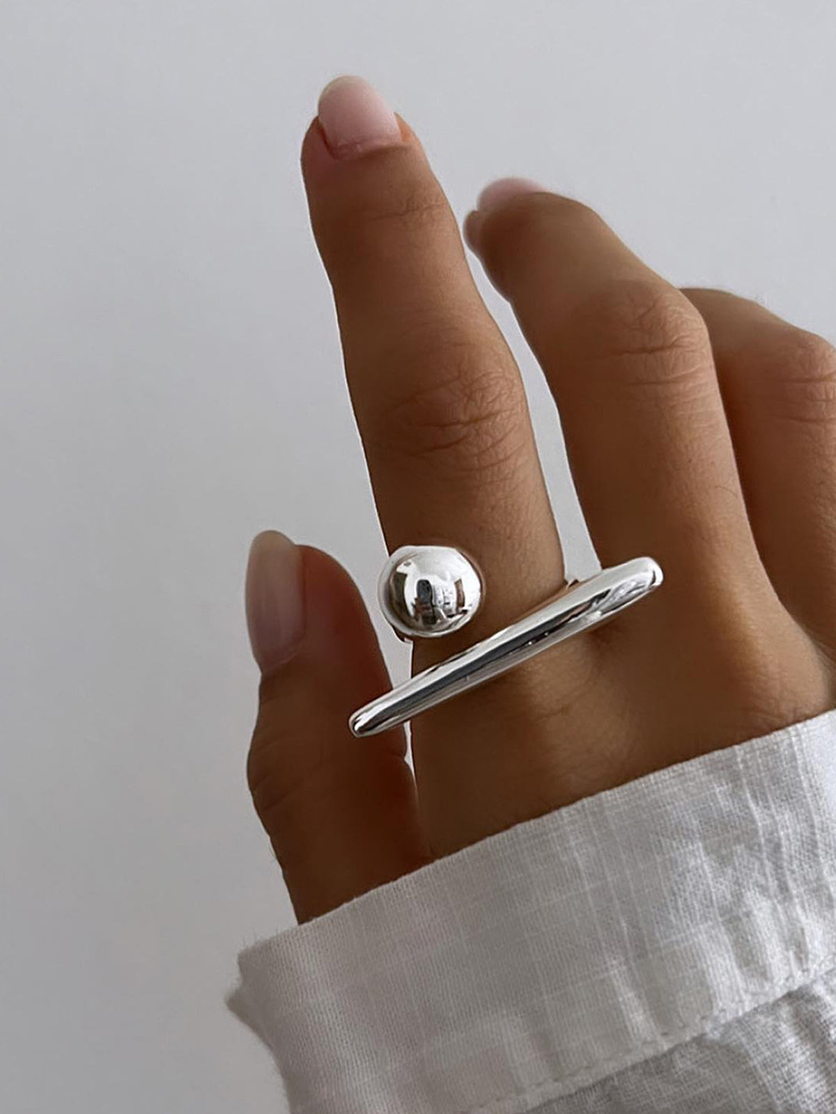 Düzensiz Minimalist Açık Yüzük Titanyum Çelik Altın Kaplama