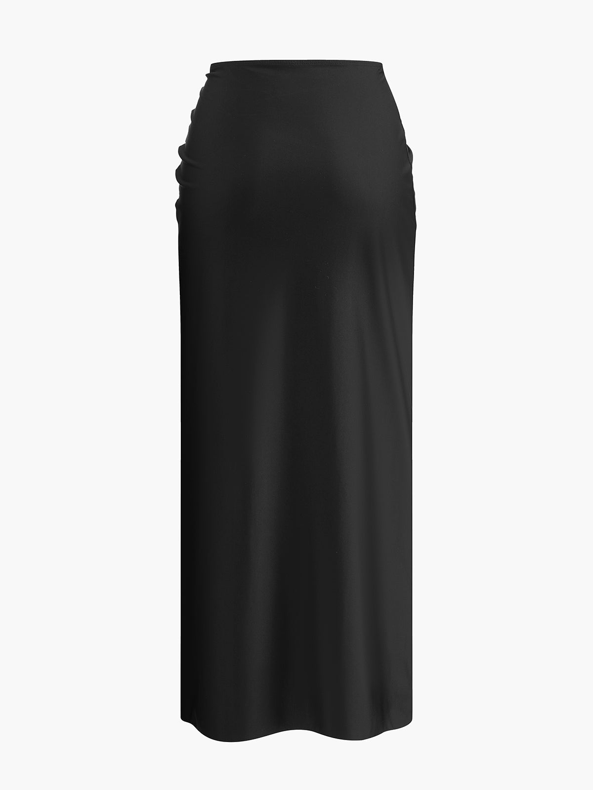 Metal Aksesuarlı Sarong Etek Siyah Jersey