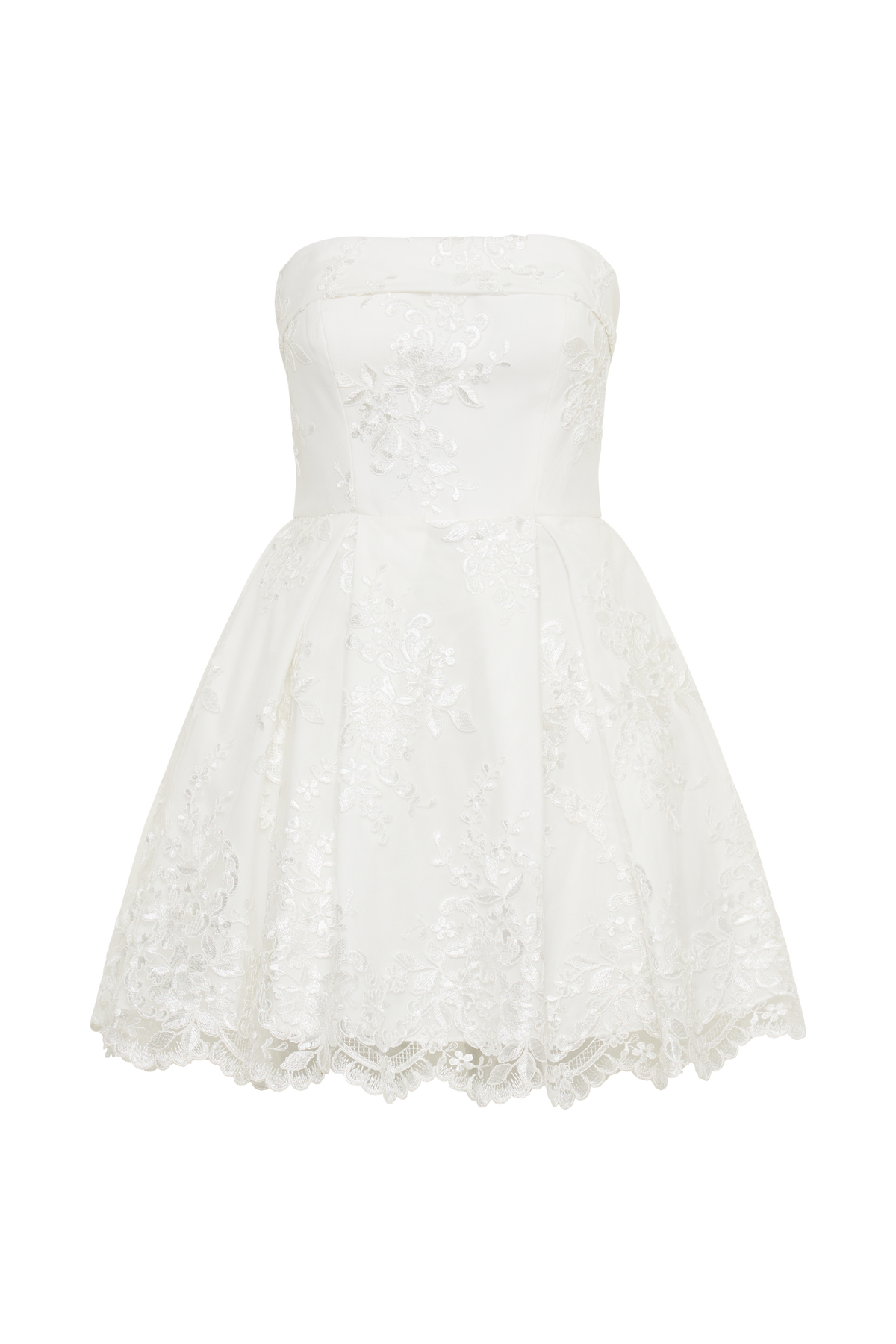 Eileen Dantel Mini Elbise - Beyaz