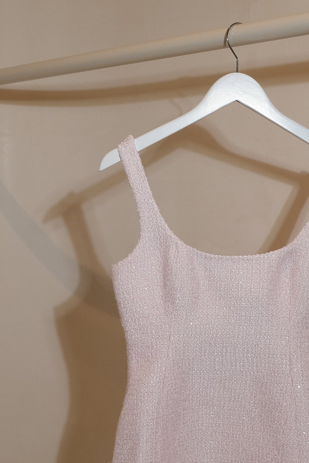 Beth Tweed Mini Elbise - Peri Floss Pembe