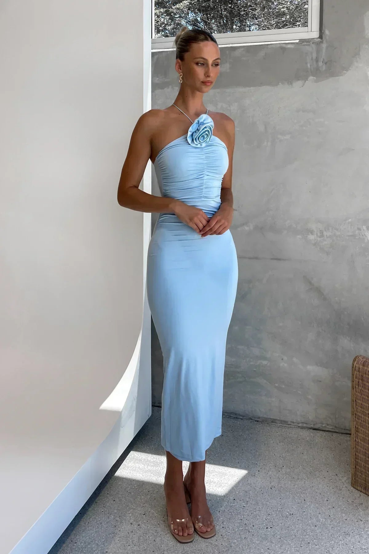 Daisy Halter Midi Elbise