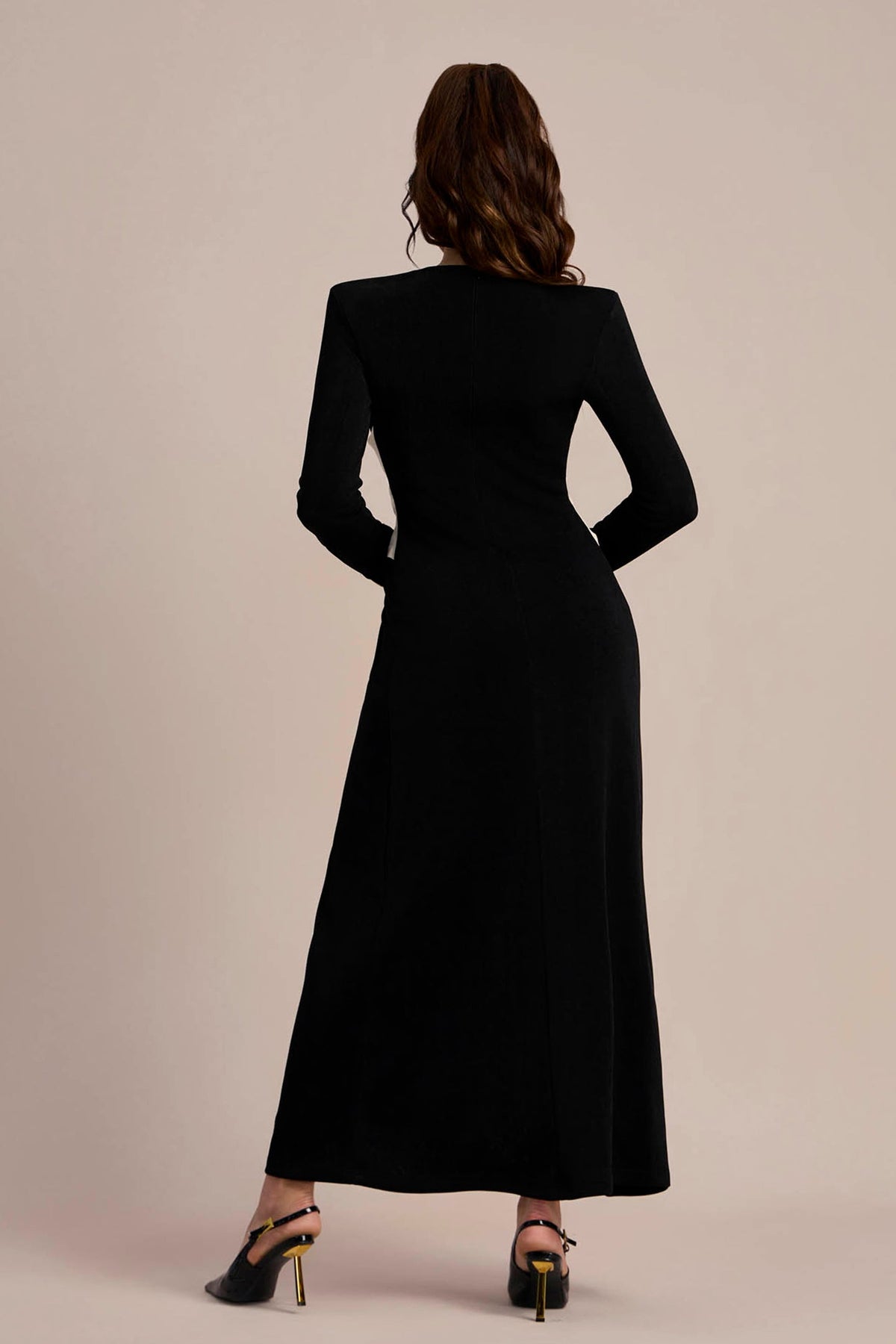 Elizabeth V Yaka Fiyonklu Maxi Elbise