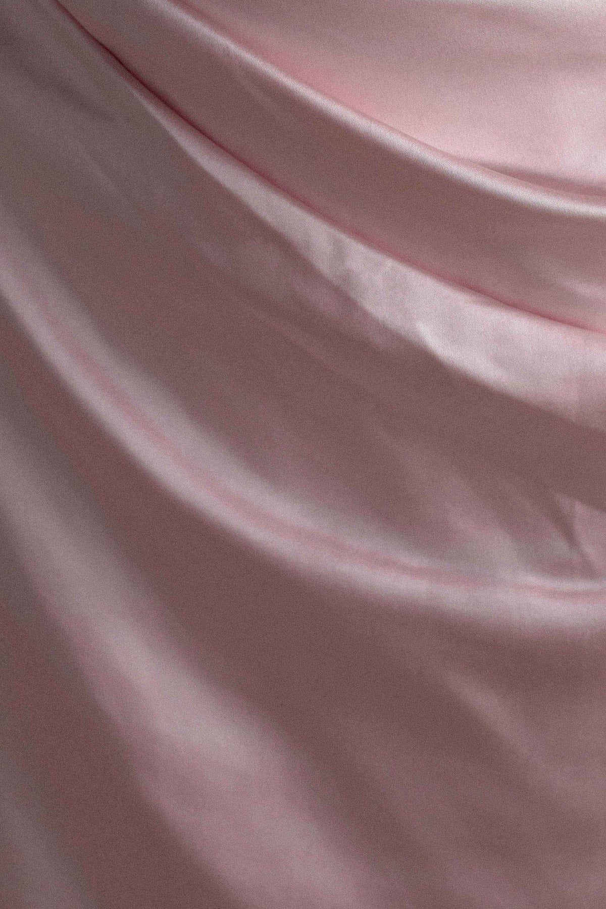 Dalia Düşük Omuzlu Saten Maxi Elbise - Soft Pembe
