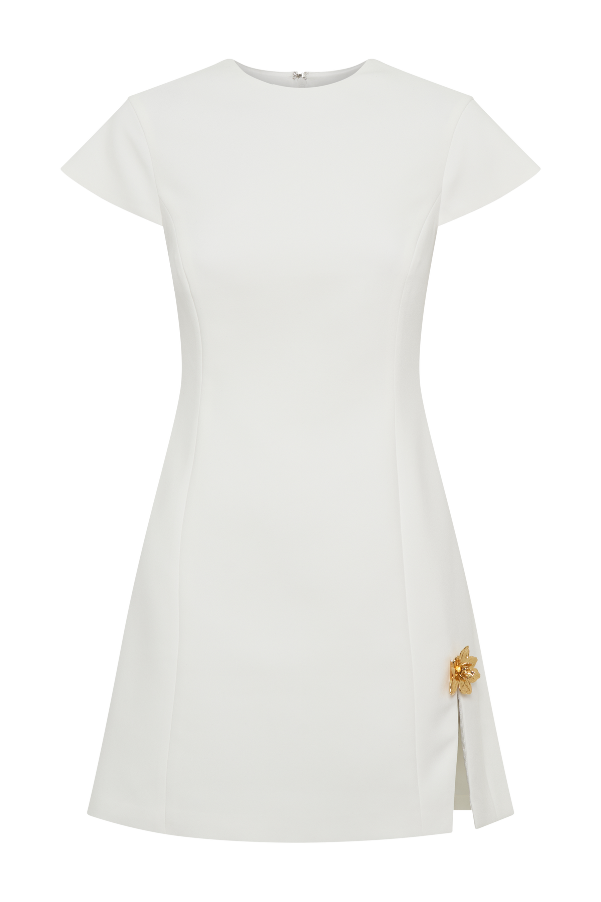 Remi Suiting Çiçek Desenli Mini Elbise - Beyaz