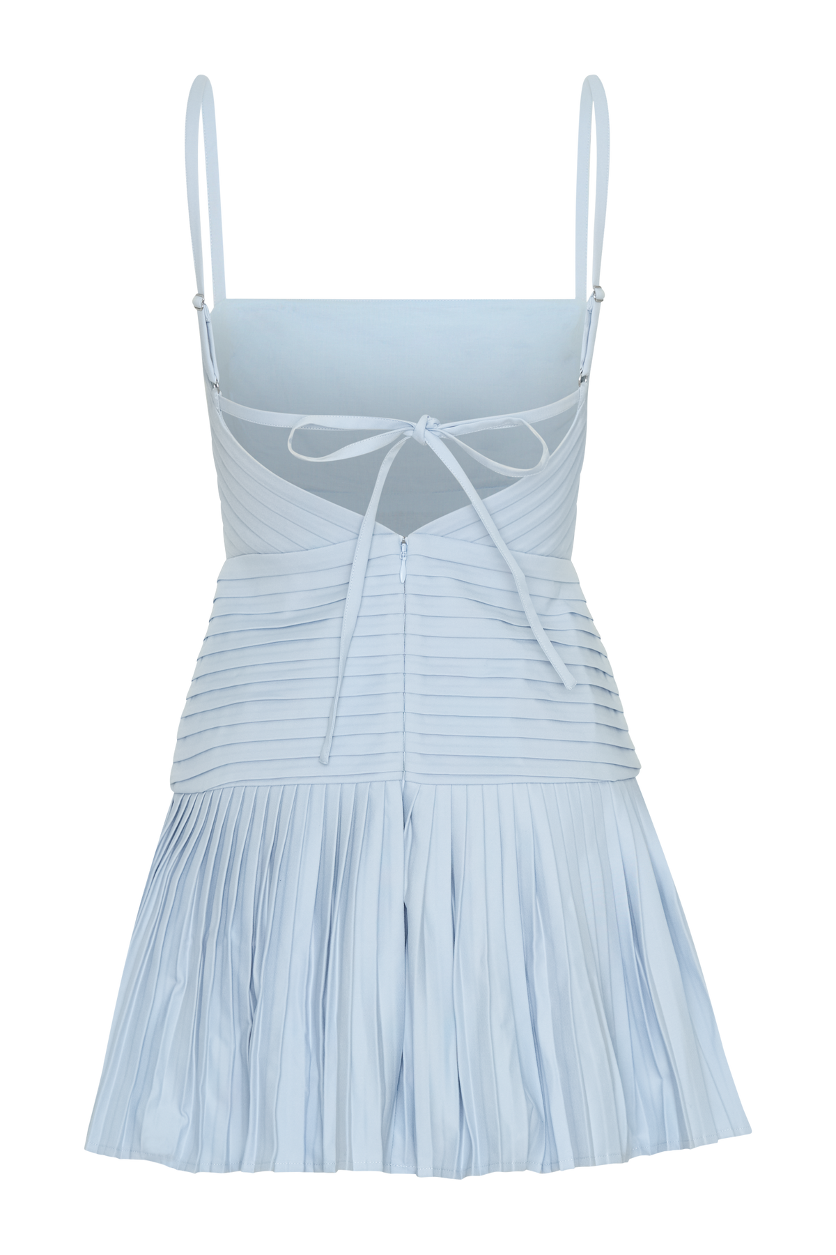 Rylee Multi Plise Mini Elbise - Buz Mavisi
