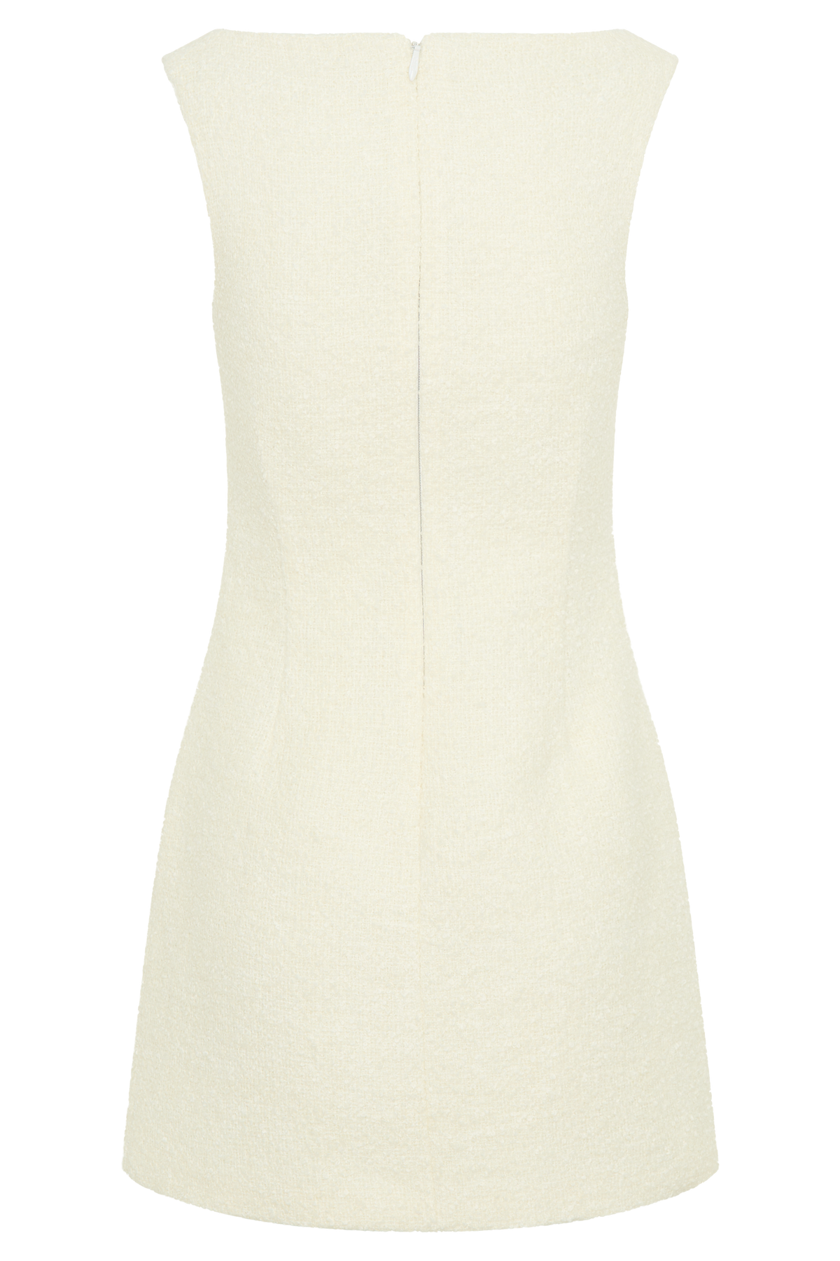 Angela Dokulu Buklet Mini Elbise - Fildişi