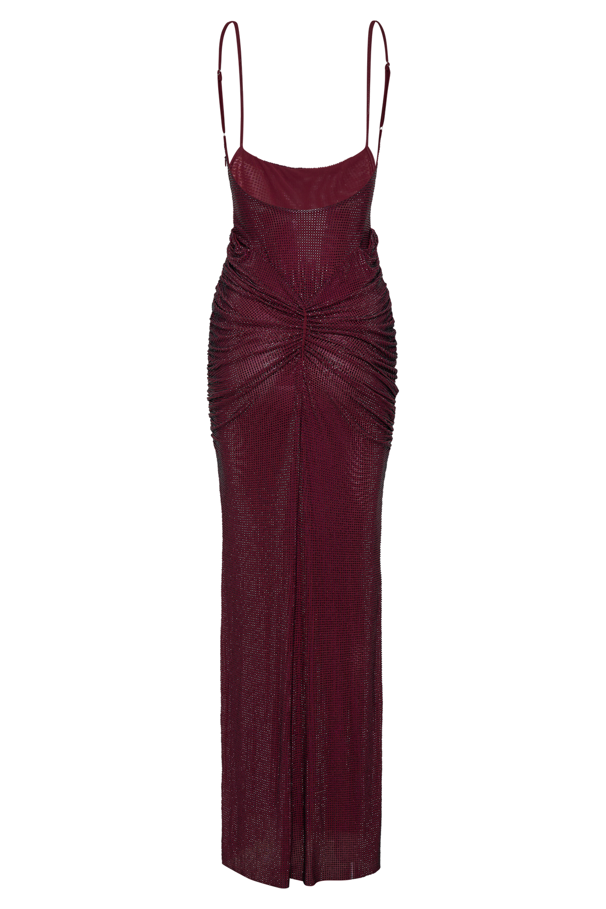 Roisin Diamante Saten Maxi Elbise - Maun