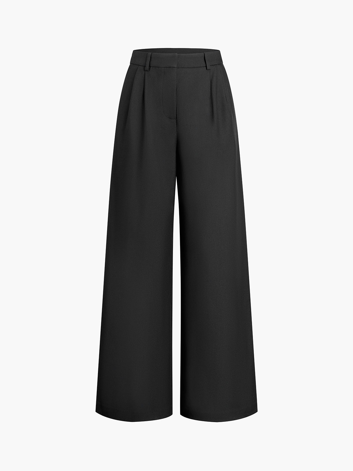 Kemersiz Geniş Paça Pantolon Beyaz Regular Fit