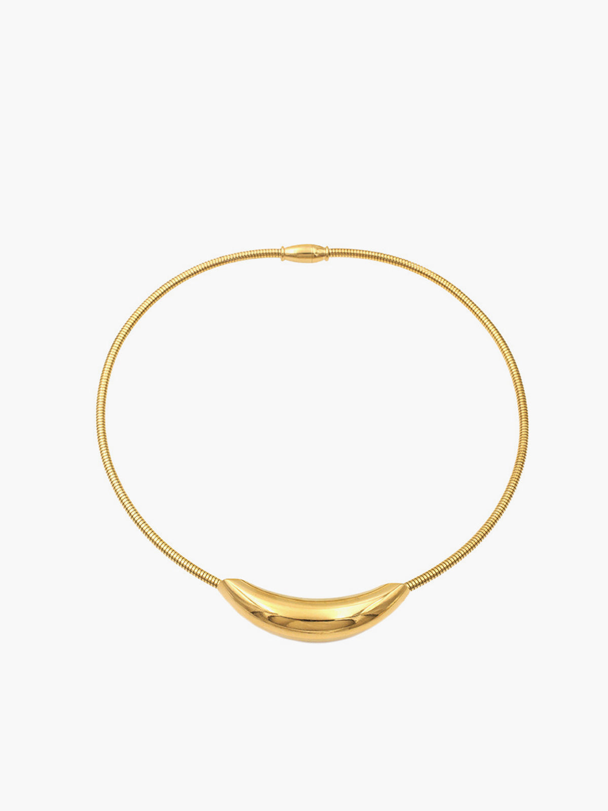 O-Halka Choker Kolye Titanyum Çelik Altın