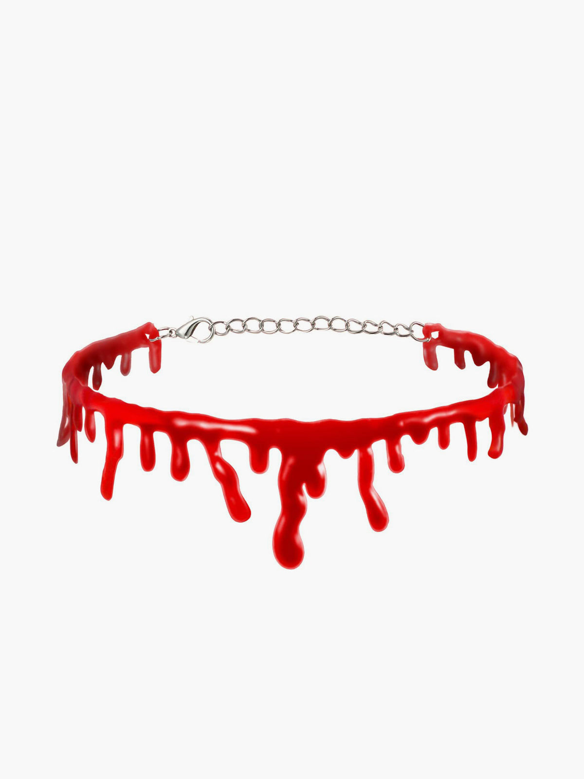 Cadılar Bayramı Kan Damlayan Choker Kolye Kırmızı Plastik