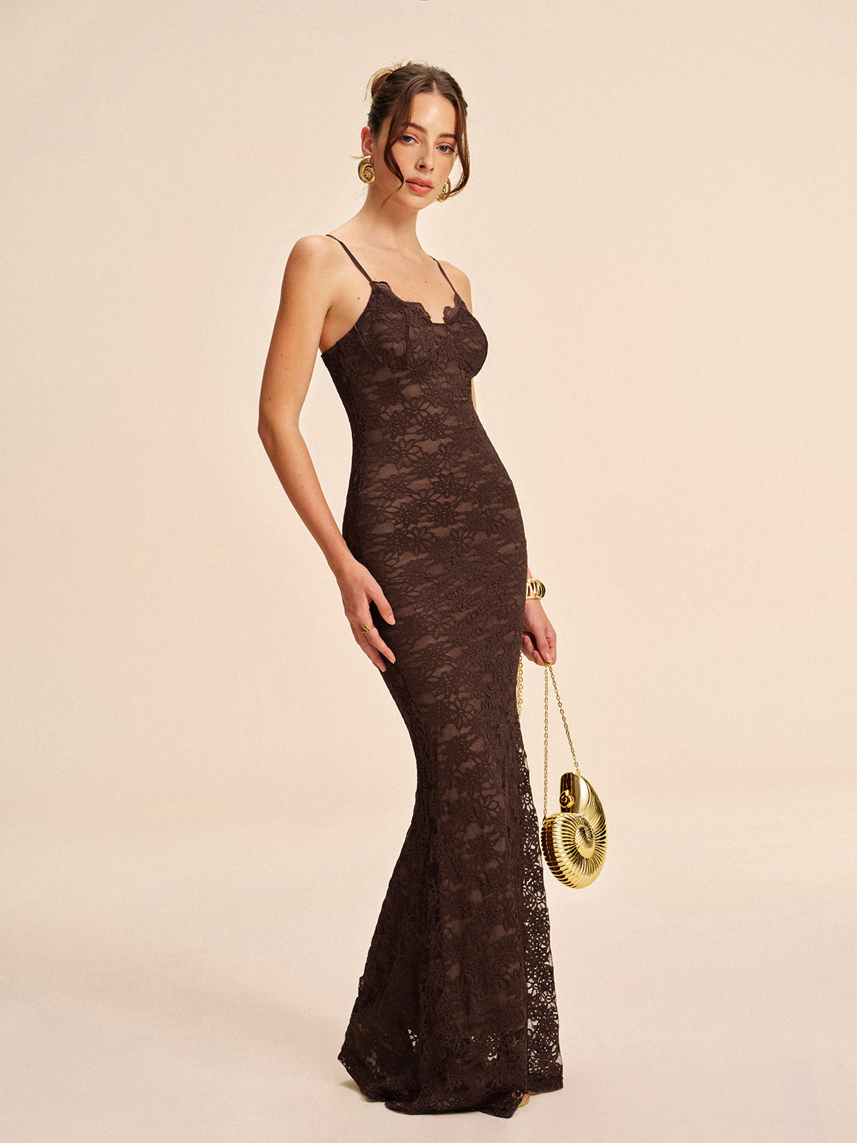 Dantel Askılı Romantik Maxi Elbise