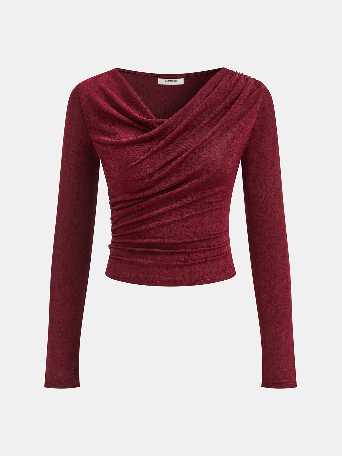 Drapeli Yakası Yarım Kol Tişört Bordo Slim Fit