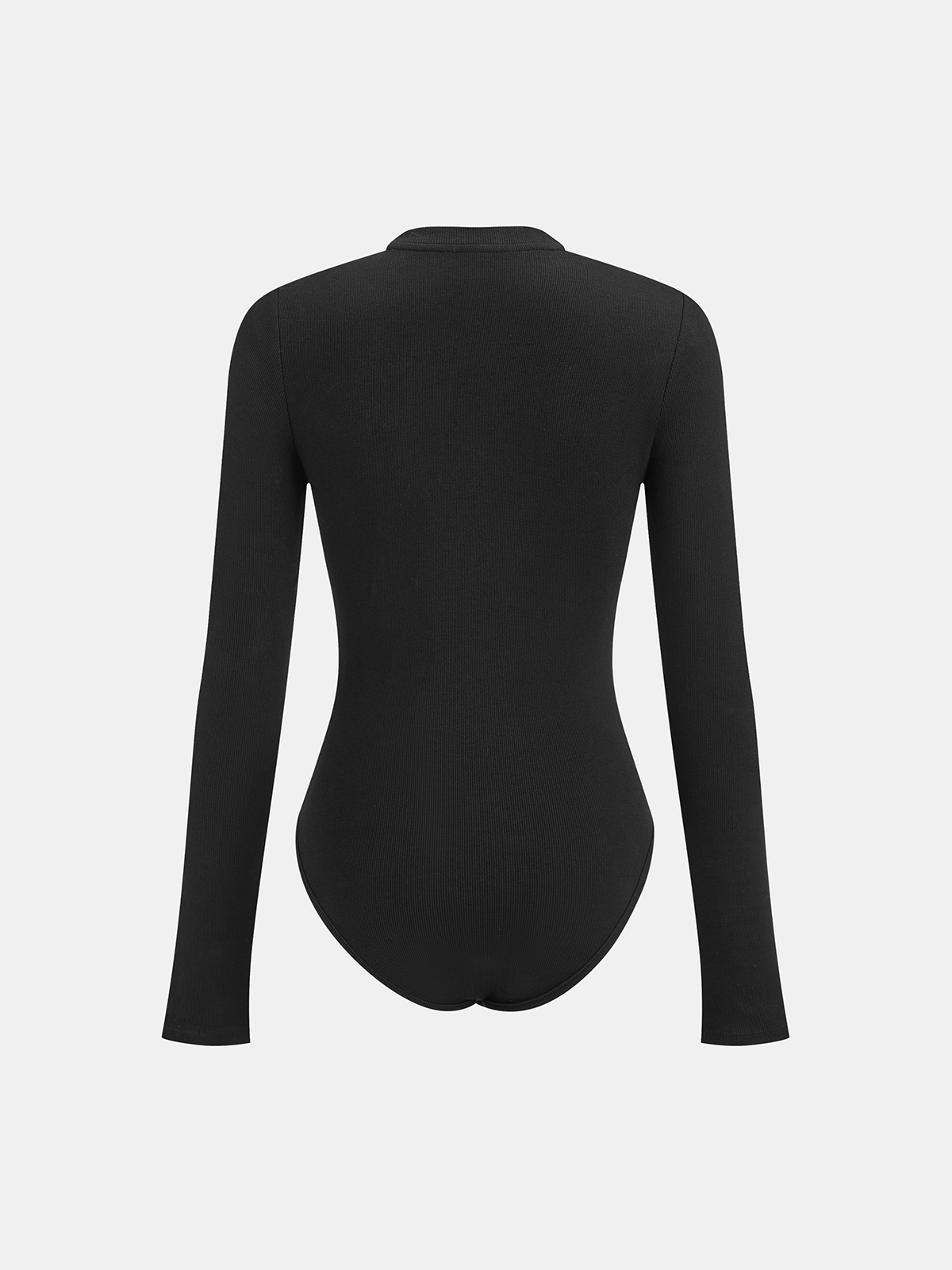 Nakışlı Uzun Kollu Bodysuit Siyah Ribanalı