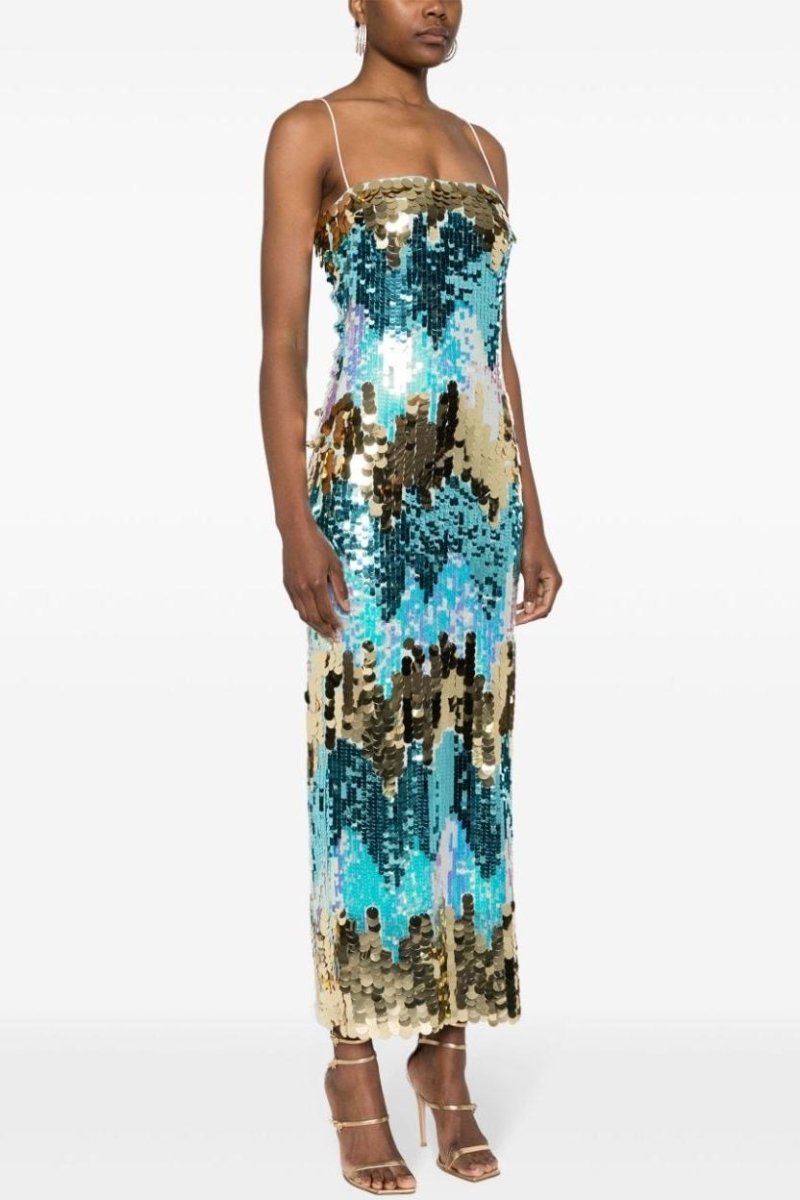 Moira Payetler Cami Maxi Elbise