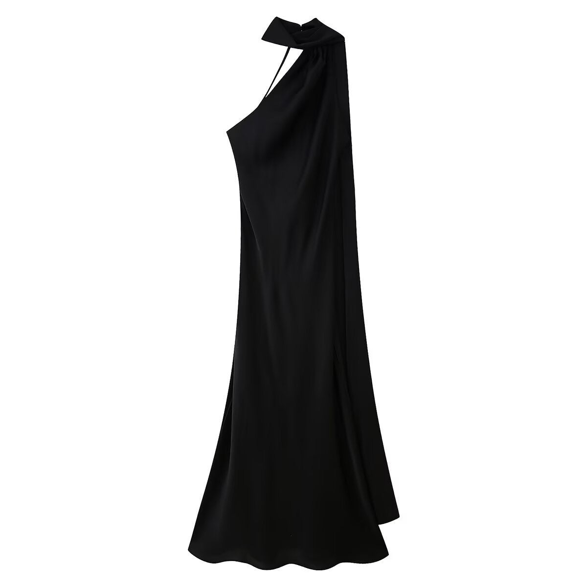 Sırtı Açık Saten Halter Abiye Elbise